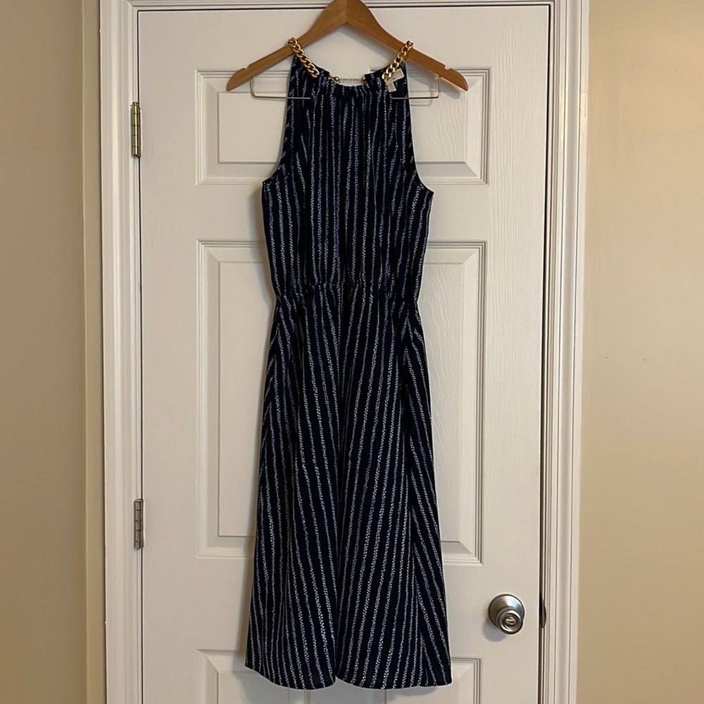 Michael Kors Halter Dress, Navy Blue, Size M